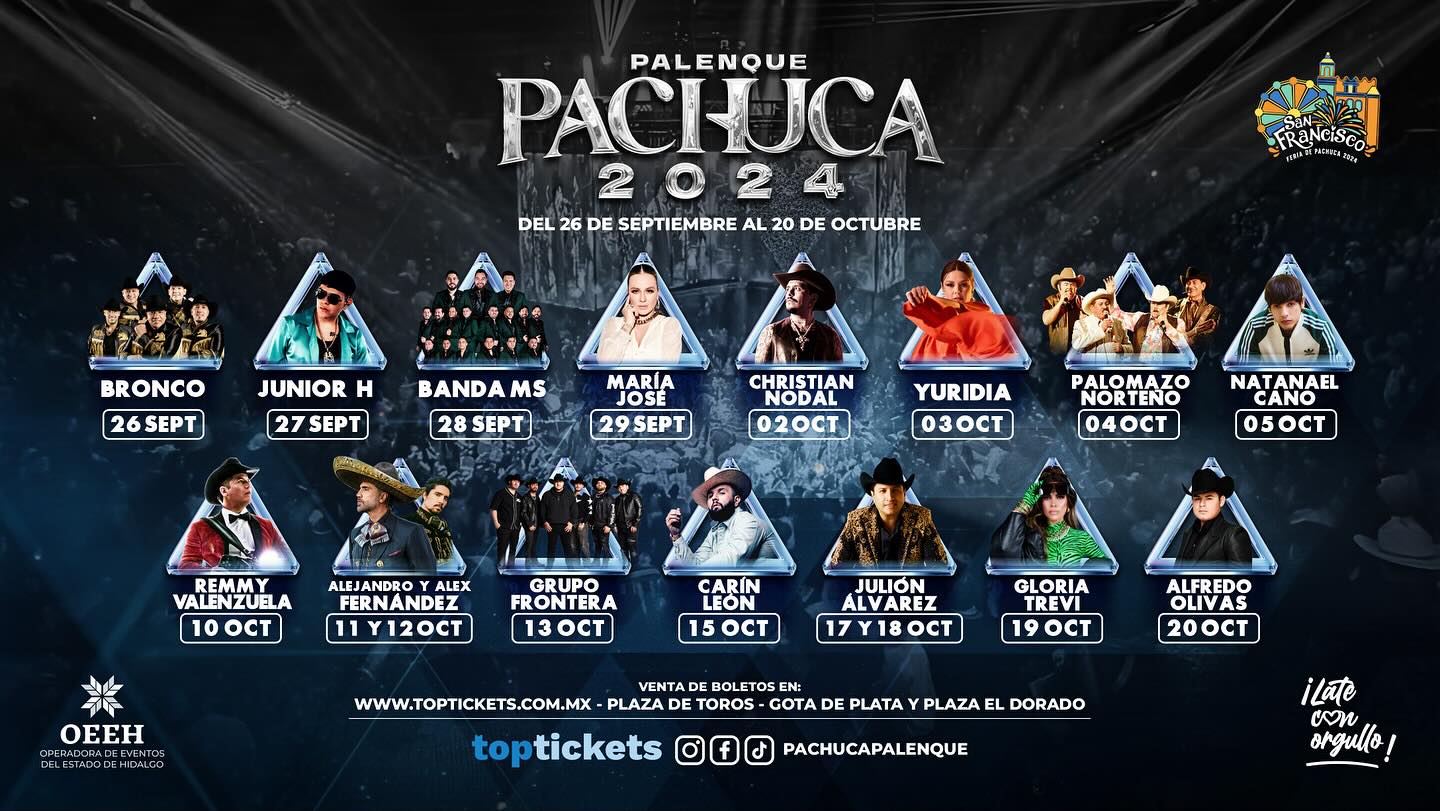 Presentan cartel del Palenque de la Feria San Francisco Pachuca 2024